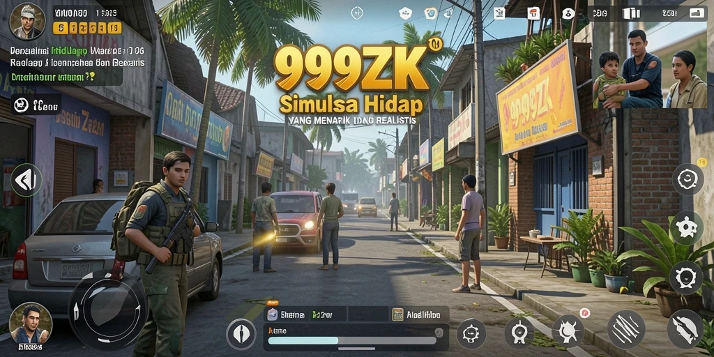 Screenshot utama 999ZK menampilkan gameplay simulasi yang menarik.