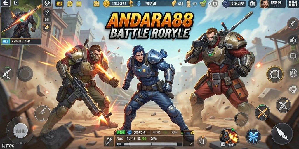 Tampilan seru gameplay Battle Royale di ANDARA88.