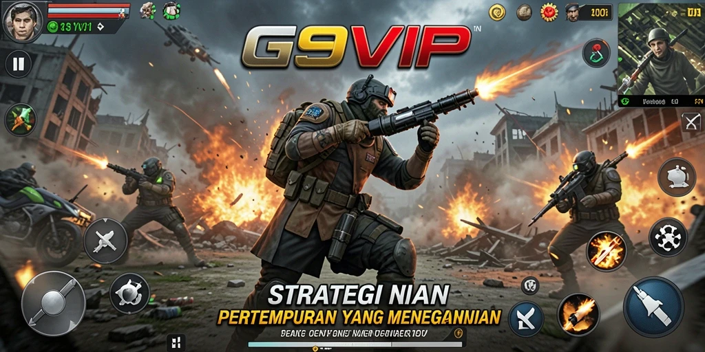 Screenshot gameplay G9VIP menampilkan serunya pertempuran strategi.
