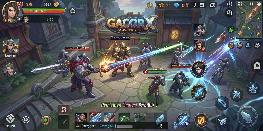 Screenshot GACORX menampilkan aksi gameplay strategis yang menantang.
