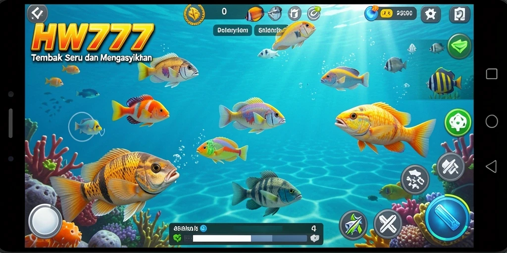Screenshot dari gameplay Tembak Ikan HW777 yang seru.