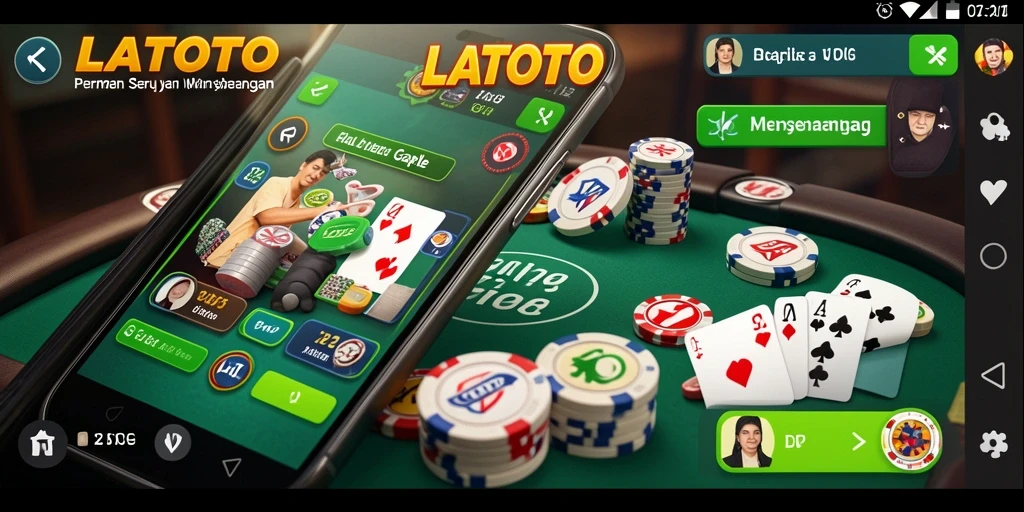 Tampilan gameplay LATOTO yang seru saat bermain Gaple.