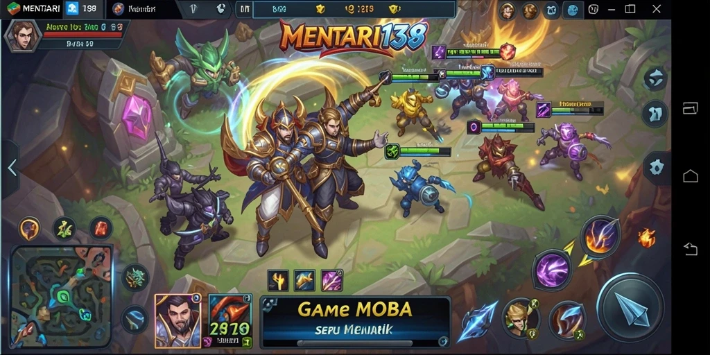 Gameplay seru MENTARI138 dalam pertempuran MOBA.