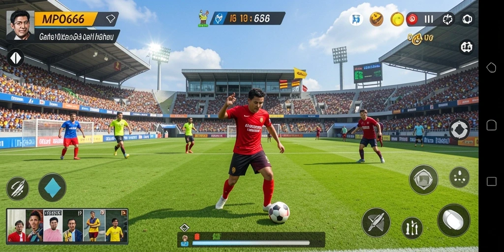 Tampilan gameplay seru dari MPO666 yang penuh aksi olahraga.