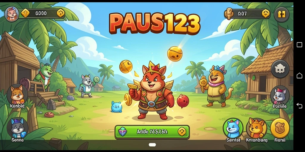 Tampilan gameplay PAUS123 yang menarik dan santai dengan elemen Idle.
