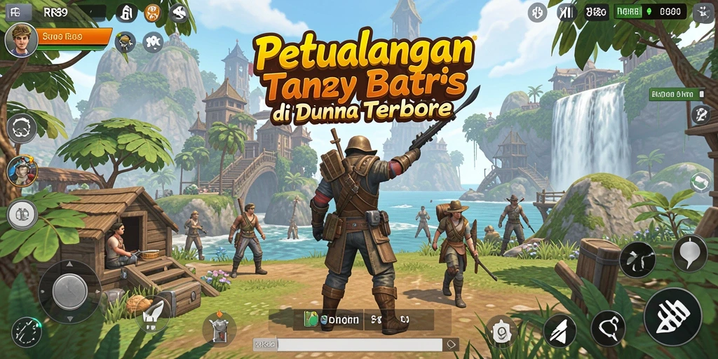 Screenshot gameplay RR89 yang menampilkan petualangan di dunia terbuka.