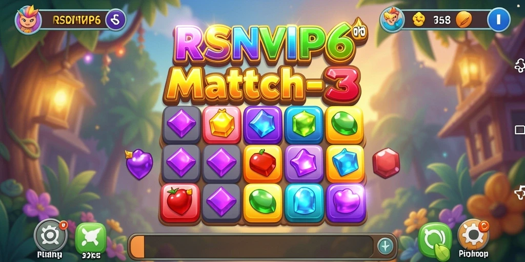 Screenshot gameplay RSNVIP6 menampilkan keseruan permainan Match-3.