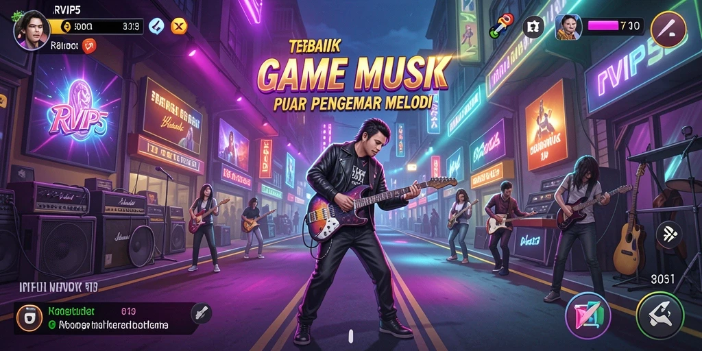Tampilan gameplay RVIP5 yang menarik dan seru saat bermain musik.