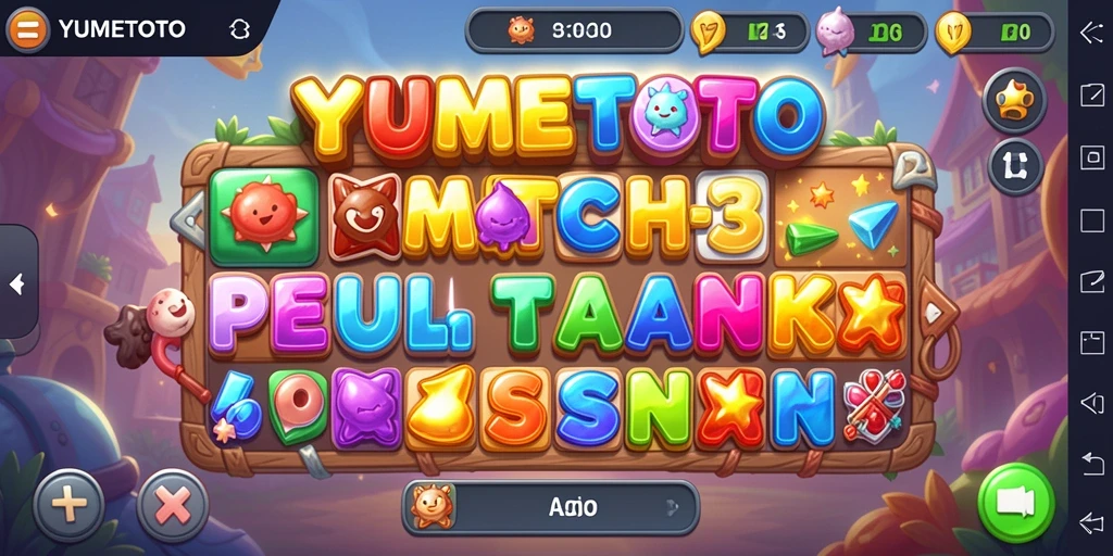 Screenshot gameplay YUMETOTO yang menampilkan keseruan dalam menyelesaikan level Match-3.